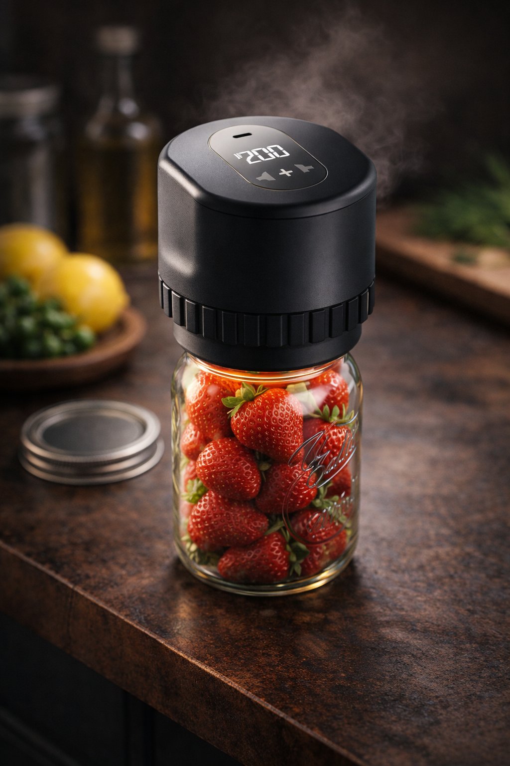 MasonFresh vacuum sealer kit with 10 lids and USB-C cable