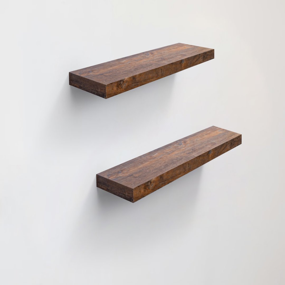 Harlow Home Rustic Floating Wall Shelves